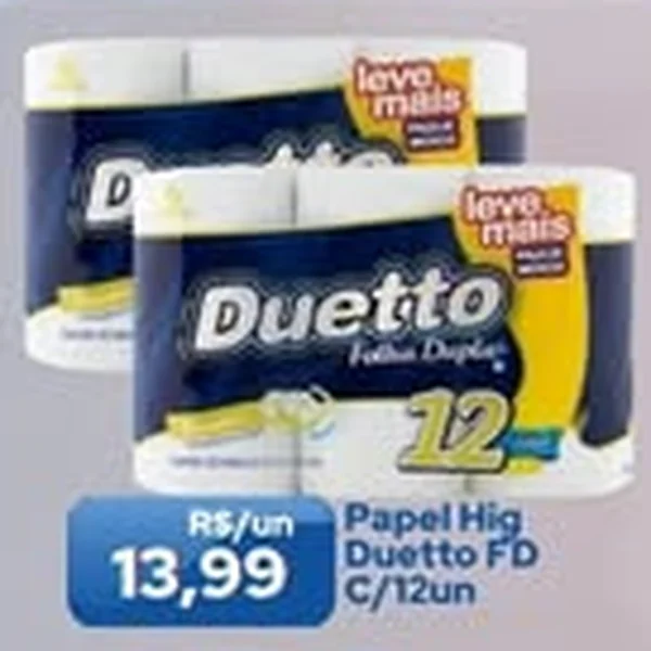 Papel Higiênico Folha Dupla Duetto 12 un