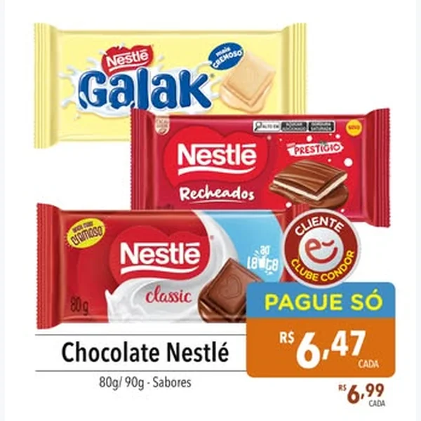 Recorte do encarte de Chocolate Nestlé 80 g