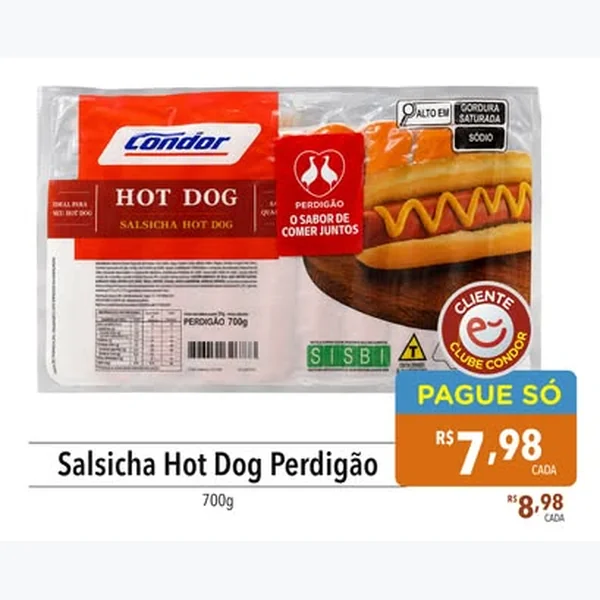 Salsicha Hot Dog Perdigão 700 g