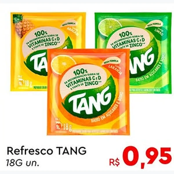 Recorte do encarte de Refresco Tang 18 g