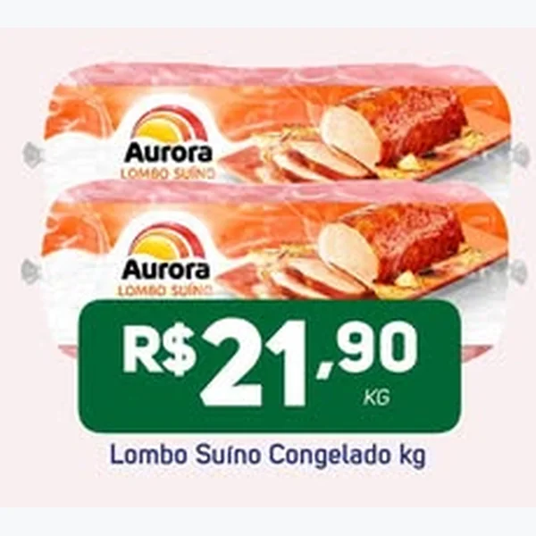 Recorte do encarte de Lombo Suíno Congelado Aurora