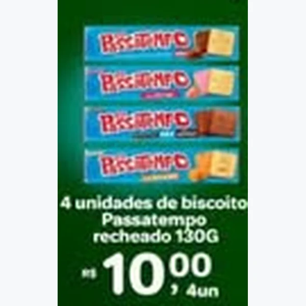 Recorte do encarte de Biscoito Recheado Passatempo 130 g