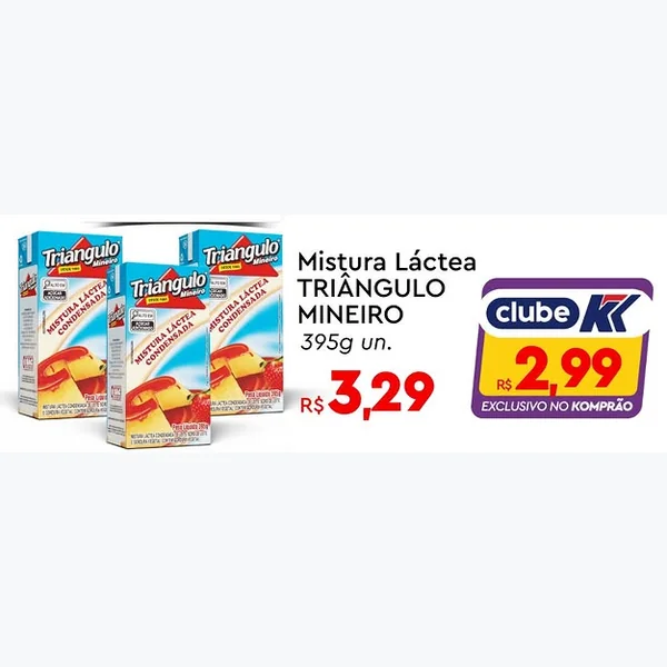 Recorte do encarte de Mistura Láctea Condensada Triângulo Mineiro 395 g