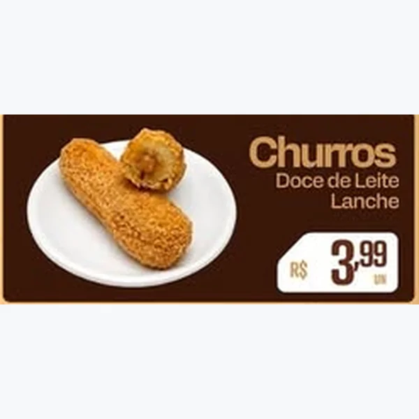 Recorte do encarte de Churros Doce de Leite Lanche