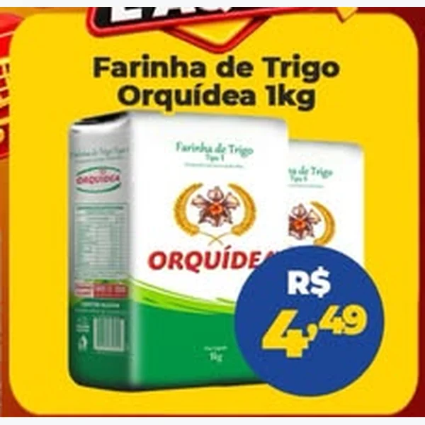 Recorte do encarte de Farinha de Trigo Orquídea 1 kg