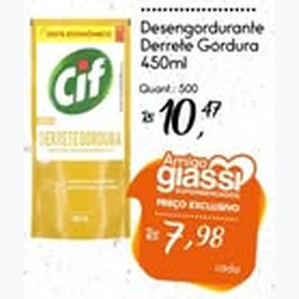 Recorte do encarte de Desengordurante Derrete Gordura Cif 450 ml