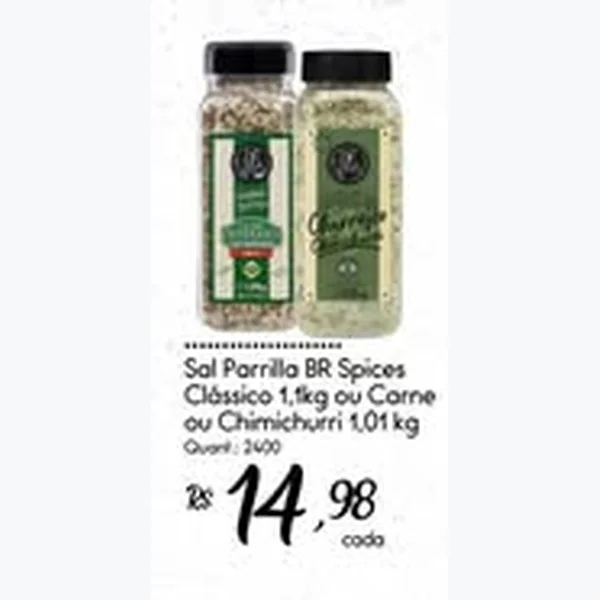 Recorte do encarte de Sal Parrilla Clássico BR Spices 1,1 kg