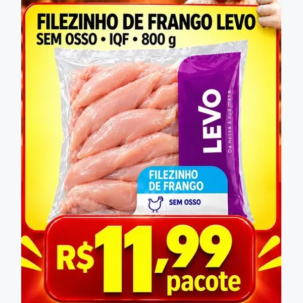 Filézinho de Frango sem Osso Iqf Levo 800 g