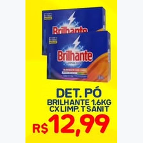 Recorte do encarte de Detergente em Pó Brilhante 1,6 kg