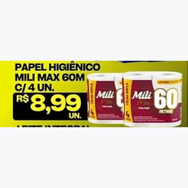 Papel Higiênico Mili Max 4 un × 60 un