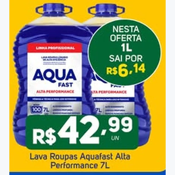 Recorte do encarte de Lava Roupas Alta Performance Aquafast 7 L