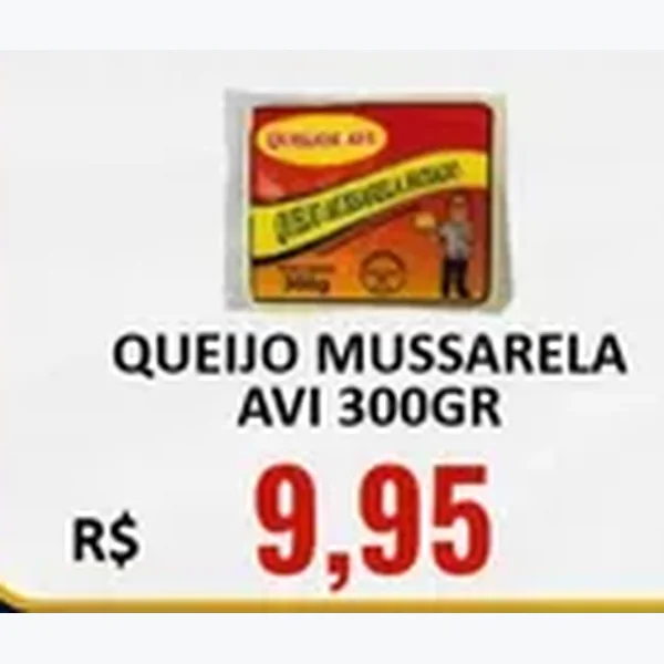 Recorte do encarte de Queijo Mussarela Avi 300 g