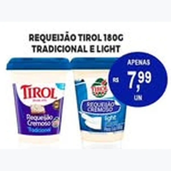 Recorte do encarte de Requeijão Light Tirol 180 g