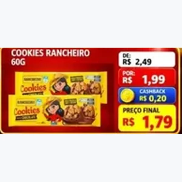 Recorte do encarte de Cookies Rancheiro 60 g