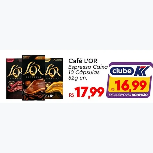 Recorte do encarte de Café Espresso L'OR 10 un × 52 g