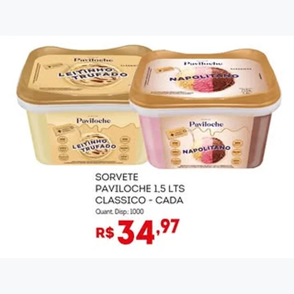 Sorvete Leitinho Trufado Paviloche 1,5 L
