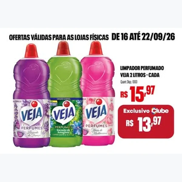 Recorte do encarte de Limpador Perfumado Veja 2 L