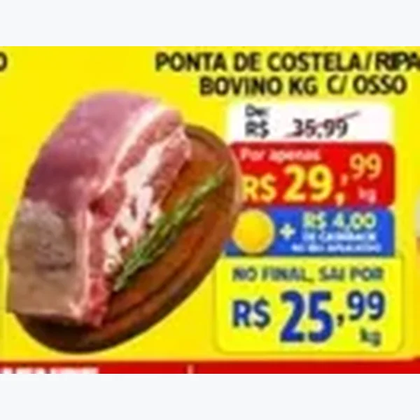 Recorte do encarte de Ponta de Costela/ripa Bovino C/ Osso