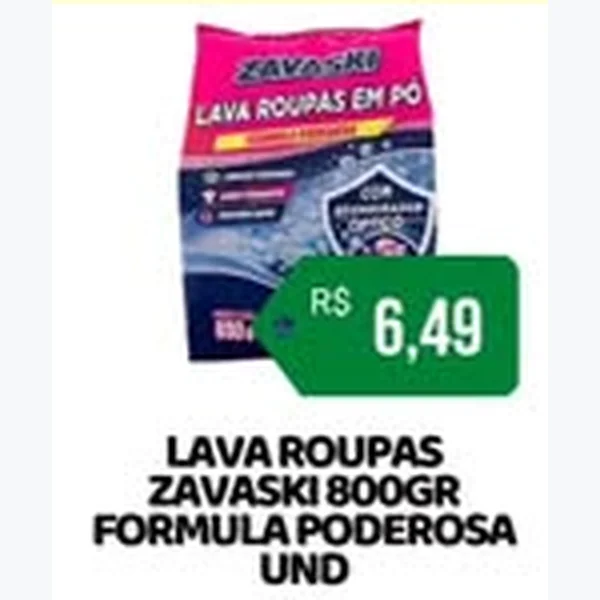 Lava Roupas em Pó Fórmula Poderosa Zavaski 800 g