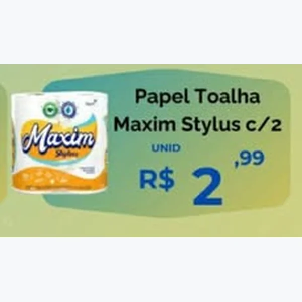 Recorte do encarte de Papel Toalha Maxim Stylus 2 un