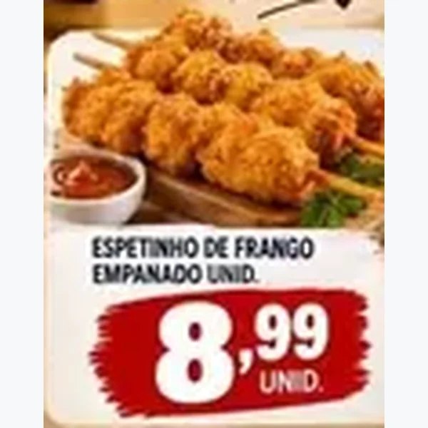 Recorte do encarte de Espetinho de Frango Empanado