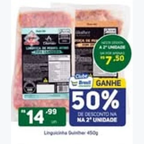 Recorte do encarte de Linguiça Guinther 450 g