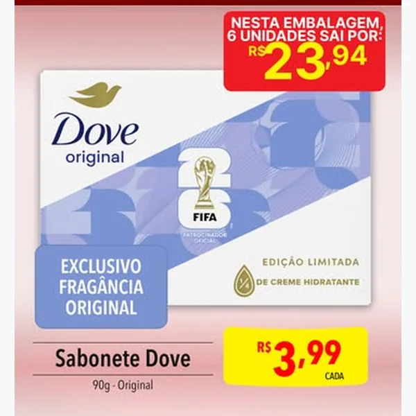 Recorte do encarte de Sabonete Original Dove 90 g