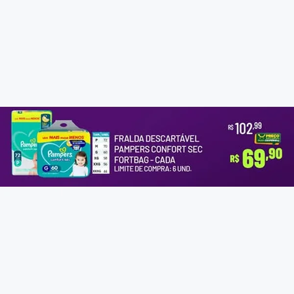 Fralda Descartável Confort Sec Pampers