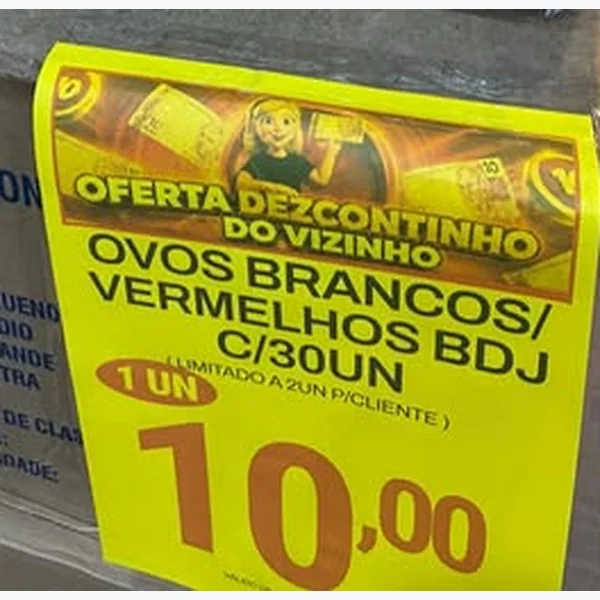 Recorte do encarte de Ovos Brancos 30 un