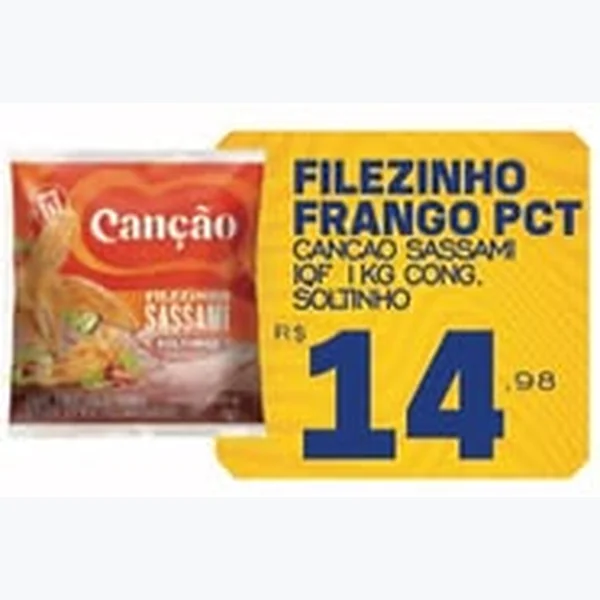 Recorte do encarte de Filézinho de Frango Canção 1 kg