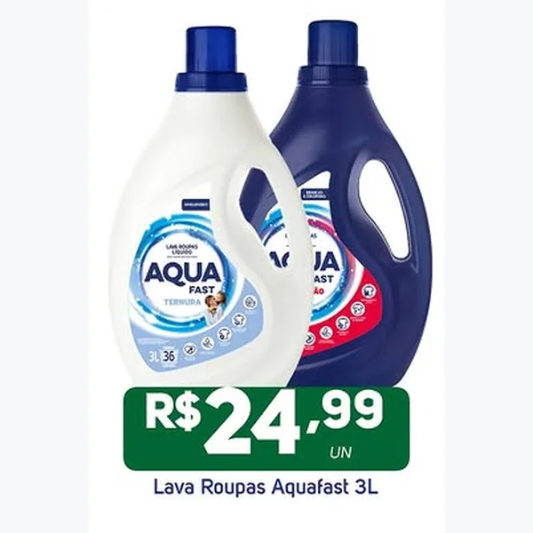 Recorte do encarte de Lava Roupas Líquido Aquafast 3 L
