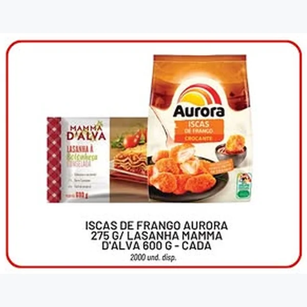 Recorte do encarte de Iscas de Frango Aurora 275 g
