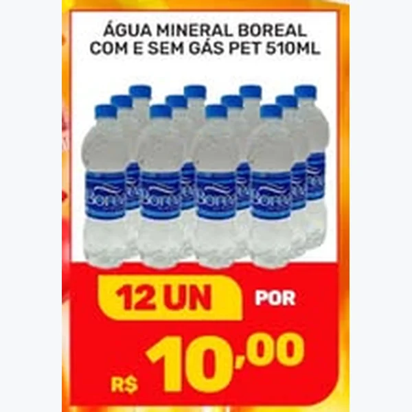 Recorte do encarte de Água Mineral com e sem Gás Boreal 510 ml