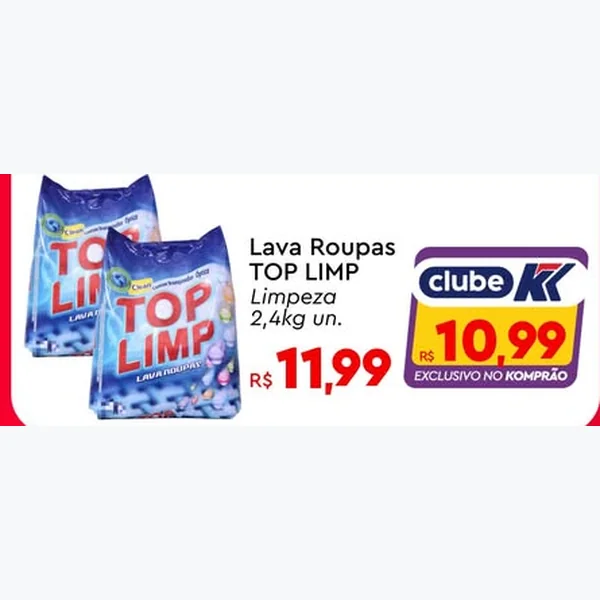 Recorte do encarte de Lava Roupas TOP LIMP 2,4 kg