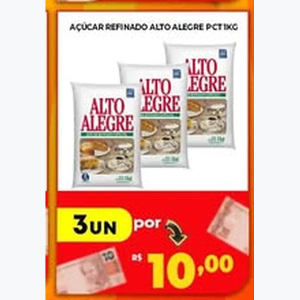Recorte do encarte de Açúcar Refinado Alto Alegre