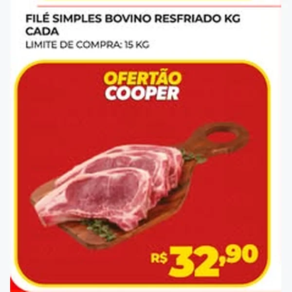 Recorte do encarte de Filé Simples Bovino Resfriado