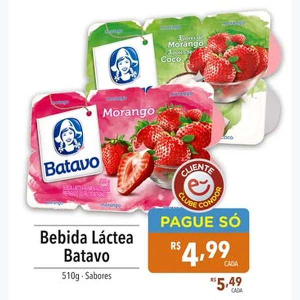 Recorte do encarte de Bebida Láctea Batavo 510 g