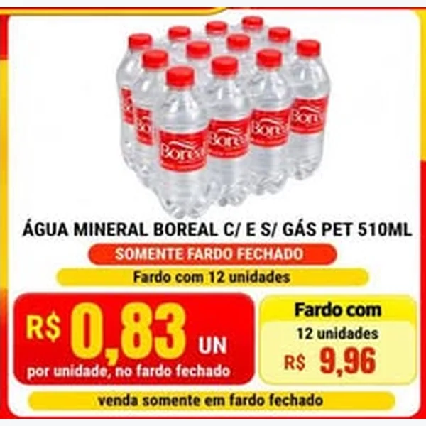 Recorte do encarte de Água Mineral Boreal 510 ml