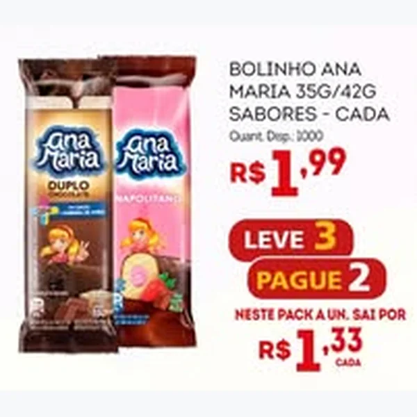 Recorte do encarte de Bolinho Ana Maria 35 g