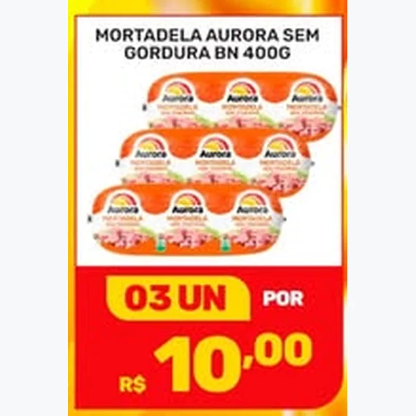 Recorte do encarte de Mortadela sem Gordura Aurora 400 g