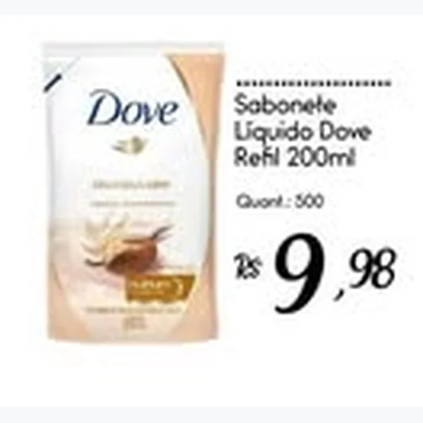 Recorte do encarte de Sabonete Líquido Refil Dove 200 ml