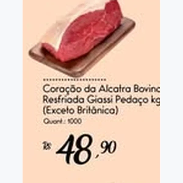 Recorte do encarte de Coração da Alcatra Bovina Resfriado Giassi