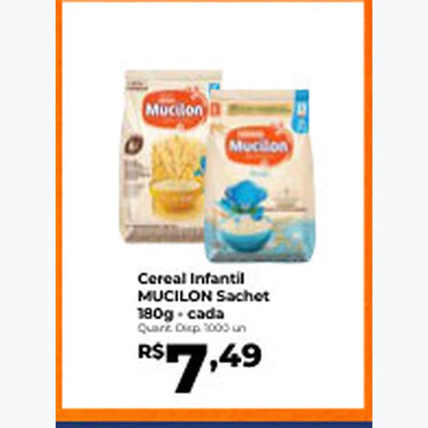 Recorte do encarte de Cereal Infantil Mucilon 180 g