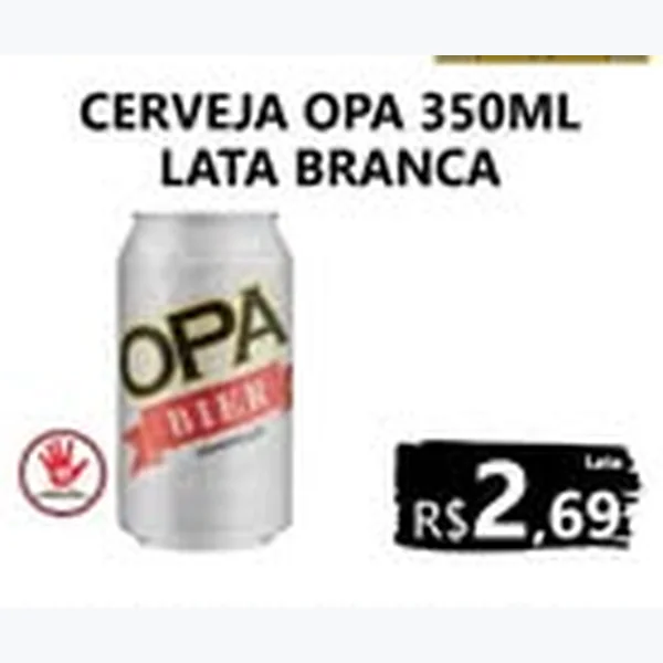 Recorte do encarte de Cerveja Lata Branca Opa 350 ml
