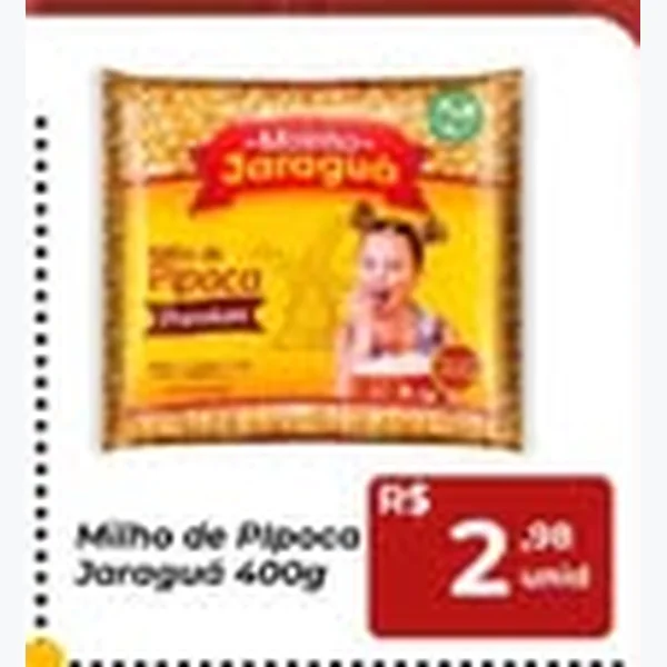 Recorte do encarte de Milho de Pipoca Jaraguá 400 g