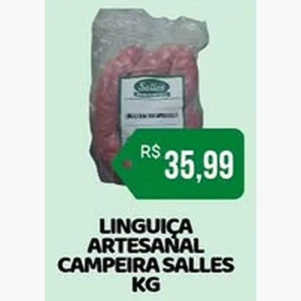 Recorte do encarte de Linguiça Artesanal Campeira Salles