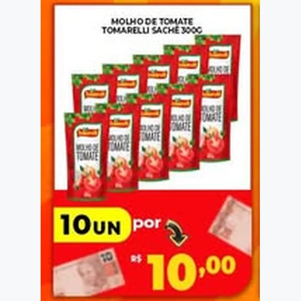 Recorte do encarte de Molho de Tomate Tomarelli 300 g