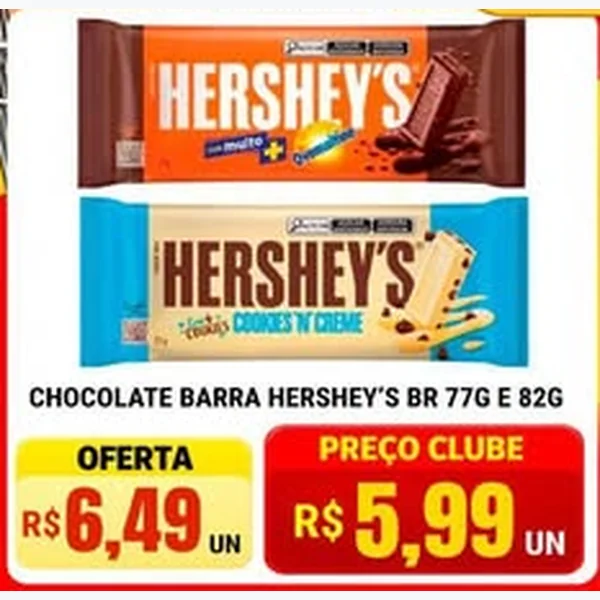 Recorte do encarte de Chocolate Barra Hershey's 77 g