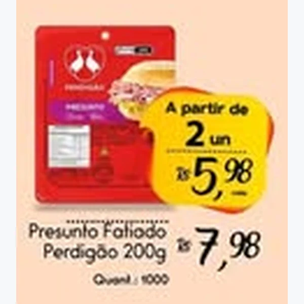 Recorte do encarte de Presunto Fatiado Perdigão 200 g