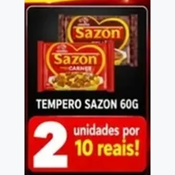 Recorte do encarte de Tempero Sazon 60 g